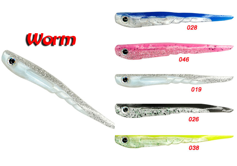 Dragon V-Lures Worm 10cm Mix color